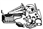 SFOHA's logo of a space-suited dog listening to a grammaphone